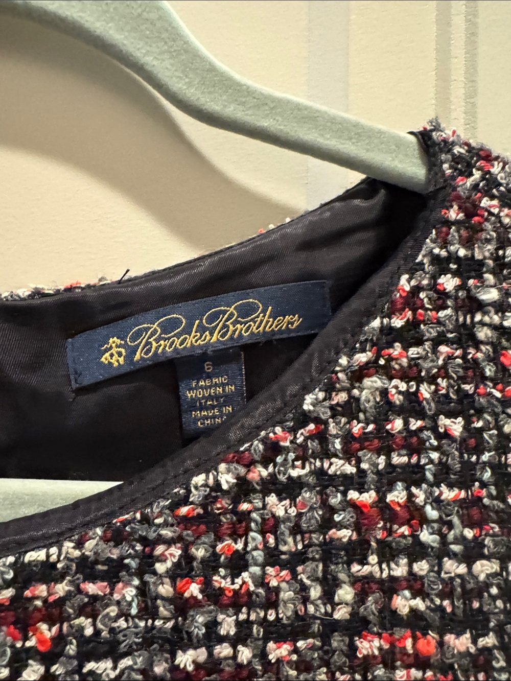 Beautiful Feminine Tweed A-Line Dress Italian Wool